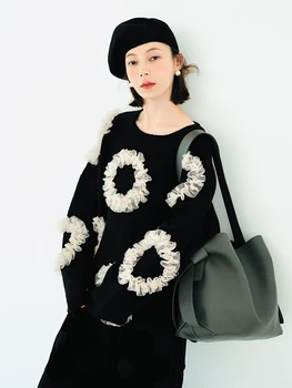 pullover Bunga Renda Mohair Musim Semi Asli Anak Perempuan Imakokoni untuk Musim Gugur / Musim Dingin 2022 223943