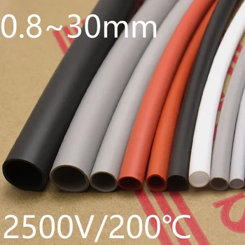Silikon Lembut Heat Shrink Tube Diameter 0.8 mm ~ 8mm Lengan Kabel Pelindung Garis Pembungkus Kawat Berinsulasi Elastis