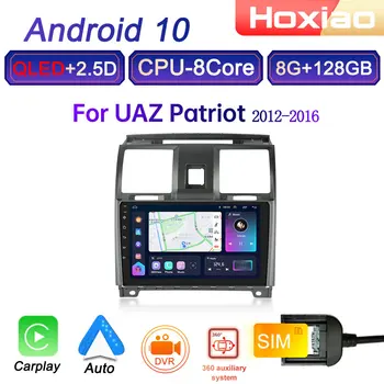 DVR Android 10 Pemutar video Multimedia Radio Mobil 2 Din untuk UAZ Patriot 2012-2016 QLED DSP GPS SIM Audio navigasi 4G 2din
