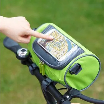 Bersepeda Sepeda Kepala Tas Penyimpanan Tahan Air Tali Bahu Tabung Kantong Jendela Bingkai Depan Pemegang Zipper Pack