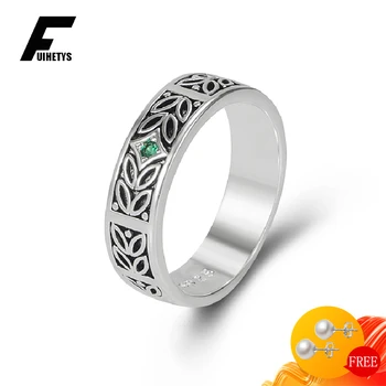 Cincin Wanita Pria Antik Perhiasan Perak 925 dengan Aksesori Cincin Jari Batu Permata Zirkon untuk Hadiah Pertunangan Pernikahan Grosir